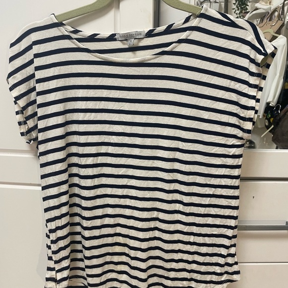 Green Envelope Tops - Green Envelope Navy and White Striped Short Sleeve Top